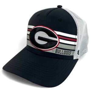 Georgia Bulldogs '47 Brand Trucker Hat Adjustable Snapback Black White Mesh